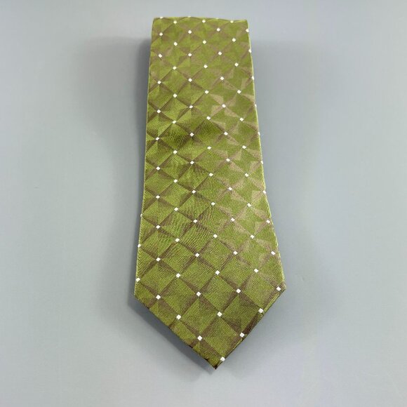 John Ashford Green Geometric Men's Tie 3 3/4" x 60" - Picture 1 of 4